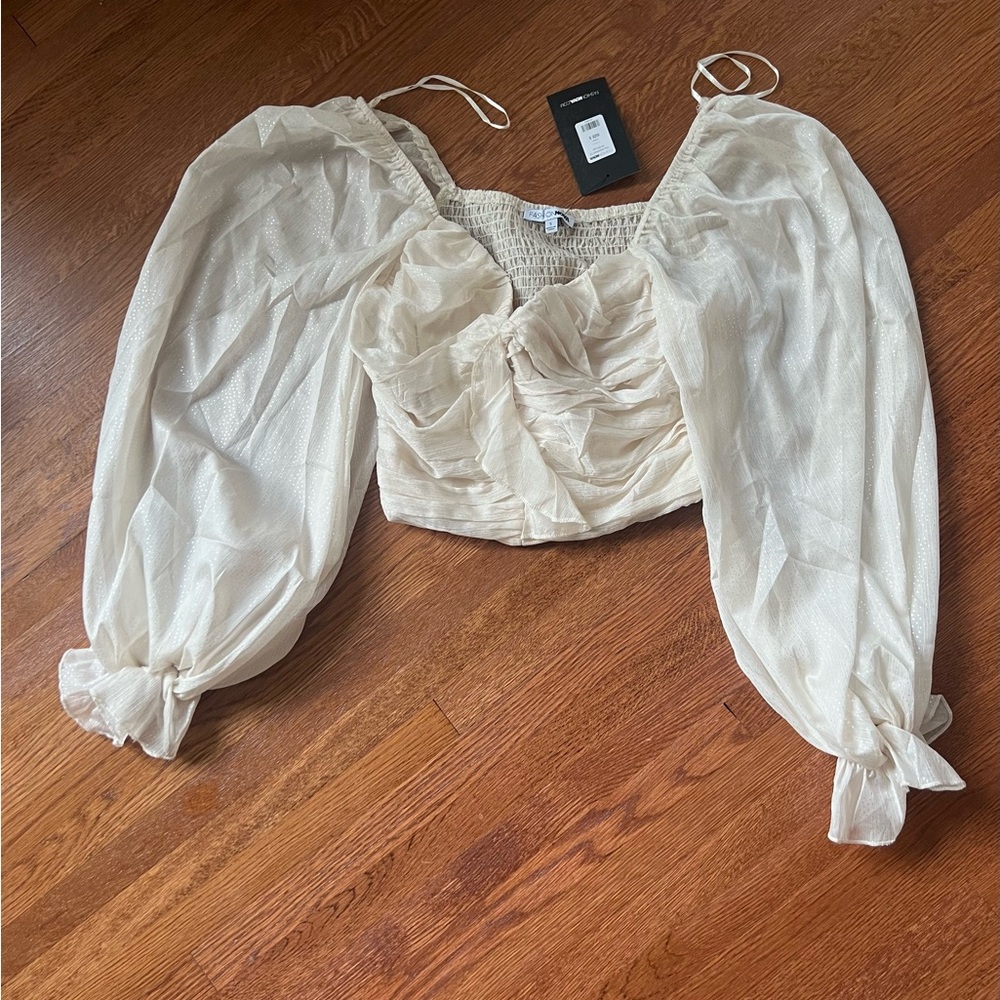 Elegant Cream Puff Sleeve Top